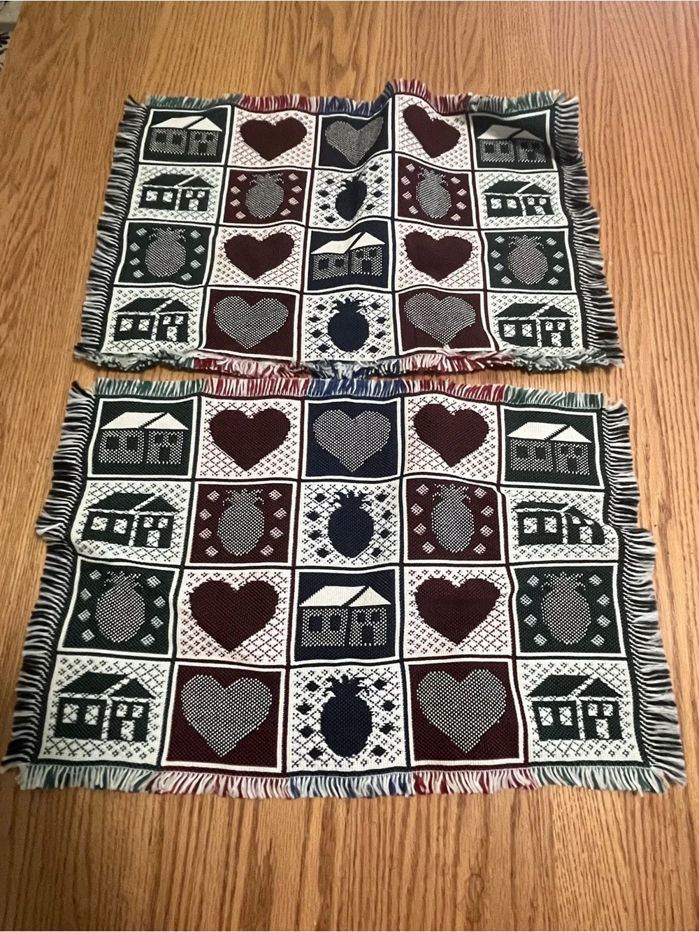 Vintage 2 pc. Set Large-Size Placemats Home Is Where Your Heart Is- Cottagecore